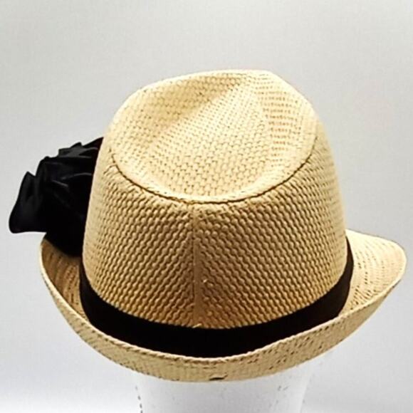 Peter Grimm Straw Hat True Character One Size Fit Tan Color Black Side Ribbon - Picture 2 of 8